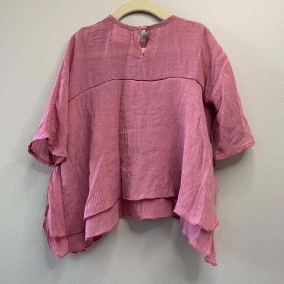 MIA JOY Flowing Layered Top Girls 4 4T Lightweight Mauve Boho Hippy Girl Blouse - Picture 2 of 4